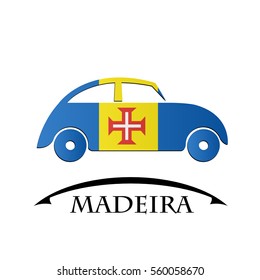 car icon made from the flag of Madeira