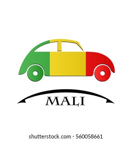 car icon made from the flag of Mali
