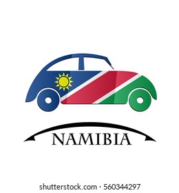 car icon made from the flag of Namibia