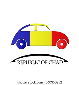 car icon made from the flag of Republic of Chad