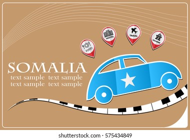 car icon made from the flag of Somalia