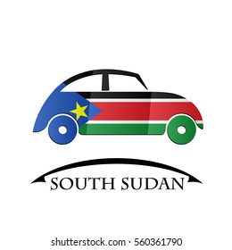 car icon made from the flag of South Sudan