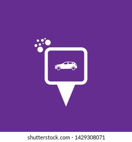 car icon and map pin.car logo concept. Designed for your web site design, logo, app, UI. podcast icon and map pin.