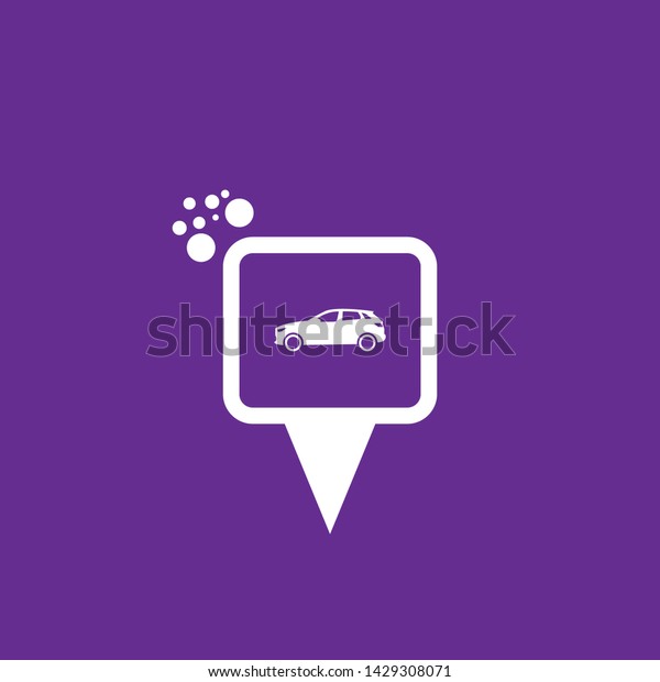 car icon
and map pin.car logo concept. Designed for your web site design,
logo, app, UI. podcast icon and map
pin.