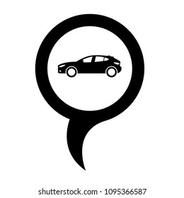 Car icon and map pointer. Vector illustration.