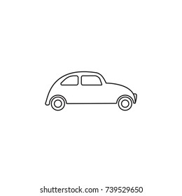 Car icon. Mini small urban city vehicle icon on white background