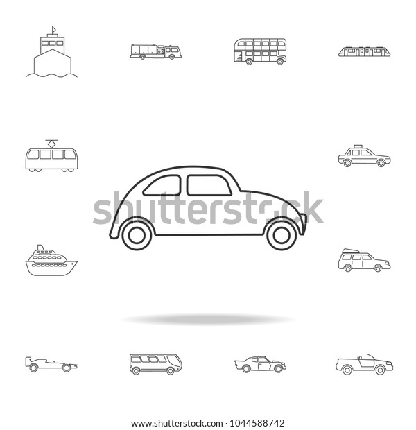Car icon. Mini small urban city vehicle icon.\
Detailed set of transport outline icons. Premium quality graphic\
design icon. One of the collection icons for websites, web design\
on white background