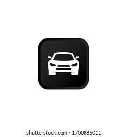 Car icon modern button for web or appstore design black symbol isolated on white background. Vector EPS 10.
