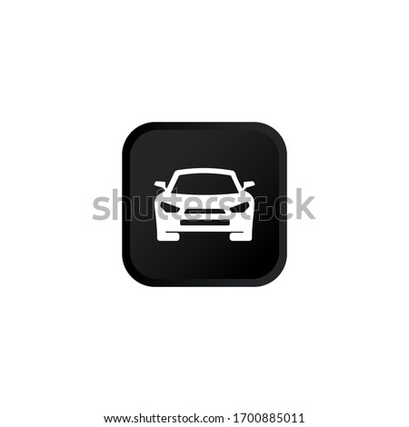 Car icon modern button for web or appstore design black symbol isolated on white background. Vector EPS 10.