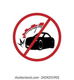 el icono del coche no debe utilizar la alta velocidad en la carretera.	