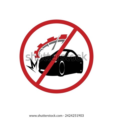 car icon must not use high speed on the road. accident warning	 商業照片 © 