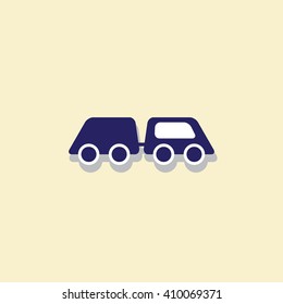 Car Icon Object isolated on yellow background