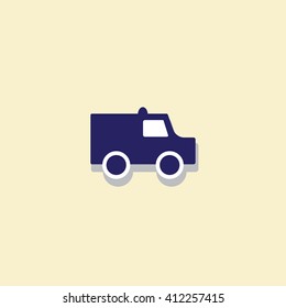 Car Icon Object isolated on yellow background