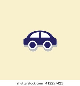 Car Icon Object isolated on yellow background
