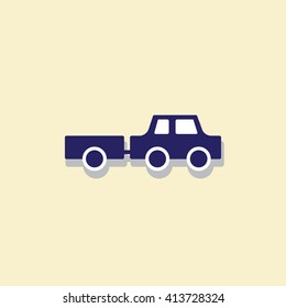 Car Icon Object isolated on yellow background