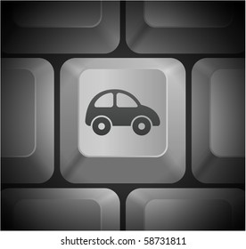 Car Icon on Computer Keyboard Original Illustration