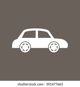 Car Icon on Dark Gray Color. Eps-10.