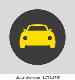 Car icon on gray background. Vector illustration