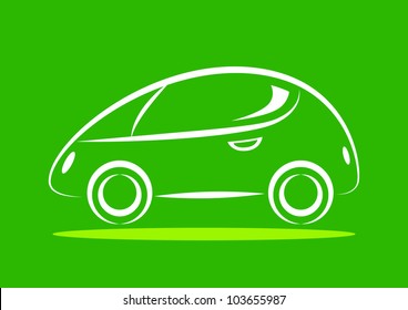 Car icon on green background