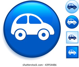 Car Icon on Internet Button Original Vector Illustration