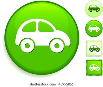 Car Icon on Internet Button Original Vector Illustration