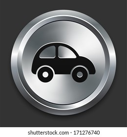 Car Icon on Metallic Button Collection