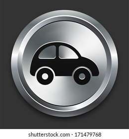 Car Icon on Metallic Button Collection