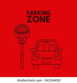 car icon on parking zone. colorful design. vector illustration