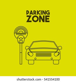 car icon on parking zone. colorful design. vector illustration