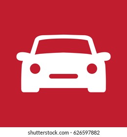 Car icon on red background