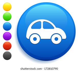 Car Icon on Round Button Collection