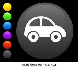 icono de coche de botón de internet redondo ilustración vectorial original 6 versiones de color incluidas