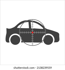 car icon on the scope. vector over white background