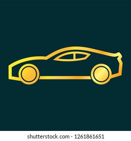 Car icon on white background,  the silhouette of the vector