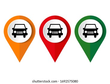 Autosymbol auf weißem Hintergrund. Vektorillustration.