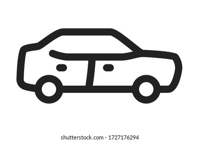 Symbol für das Auto auf weißem Hintergrund