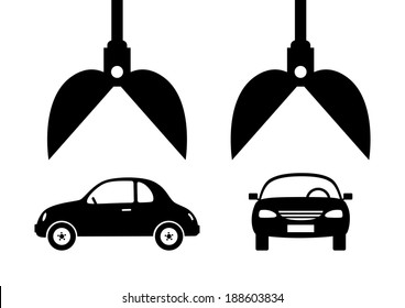 Car icon on white background