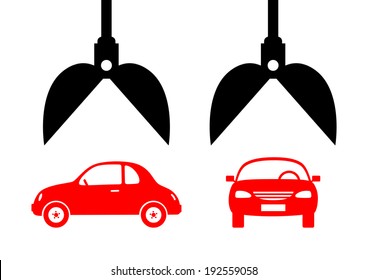 Car icon on white background
