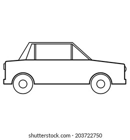 Car icon on white background. Vector illustration.