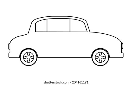 Car icon on white background. Vector illustration.