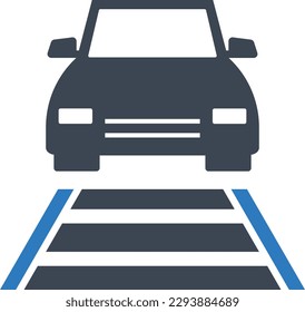 Icono del coche sobre fondo blanco