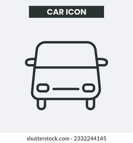 Car icon on white background. Outline car icon. Minimal and premium car icon. EPS 10 Vector.