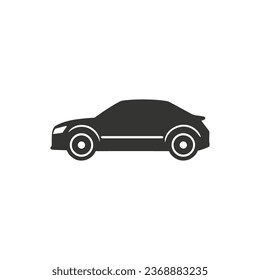 Car Icon on White Background - Simple Vector Illustration