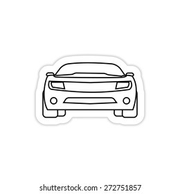 Car icon on a white background with shadow 