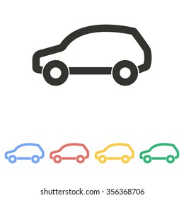 Car  icon  on white background. Vector illustration.
