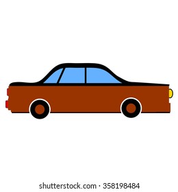 Car icon on white background. Vector illustration. 