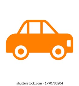 Car Icon Orange Color Transportation Silhouette Stock Vector (Royalty ...