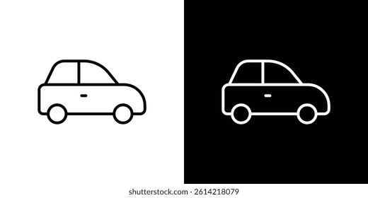 Car icon outline collection for web design
