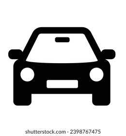 Car Icon Outline. Car Front View Flat Icon For Apps And Websites. Frontal Vehicle Symbol On Transparent Background. Automobile Pictogram. Transport Illustration