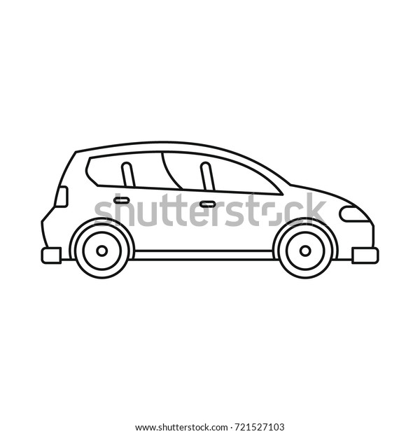 Car icon. Outline illustration of car\
vector icon for web isolated on white\
background